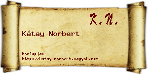 Kátay Norbert névjegykártya
